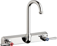 Chicago Faucets W8W-GN1AE1-369ABCP Lead-Free Wall-mounted manual faucet with 8" centers