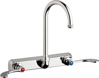 Chicago Faucets W8W-GN2AE1-317ABCP Lead-Free Wall-mounted manual faucet with 8" centers
