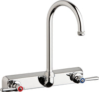 Chicago Faucets W8W-GN2AE1-369ABCP Lead-Free Wall-mounted manual faucet with 8" centers