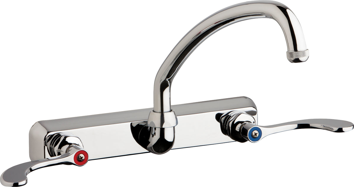 Chicago Faucets W8W-L9E1-317ABCP Lead-Free Wall-mounted manual faucet with 8" centers