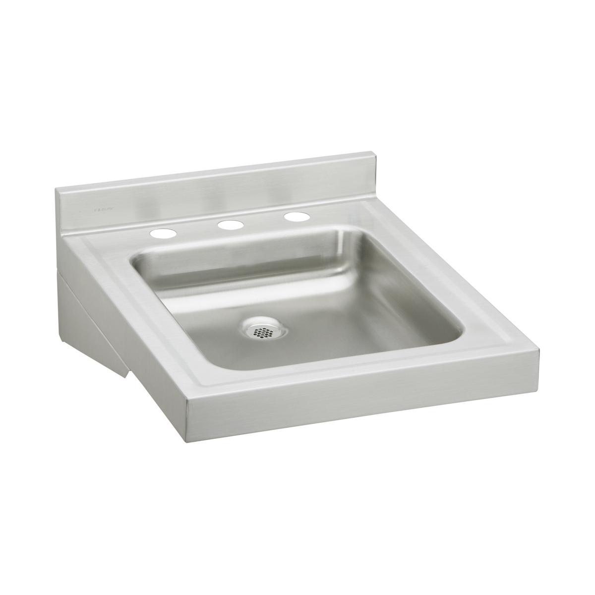 Elkay Sturdibilt Stainless Steel 19" x 23" x 4", Wall Hung Single Bowl Lavatory Sink WCL1923OSD3