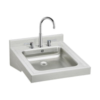 Elkay Sturdibilt Stainless Steel 19" x 23" x 4", Wall Hung Single Bowl Lavatory Sink Kit WCLWO1923OSDC