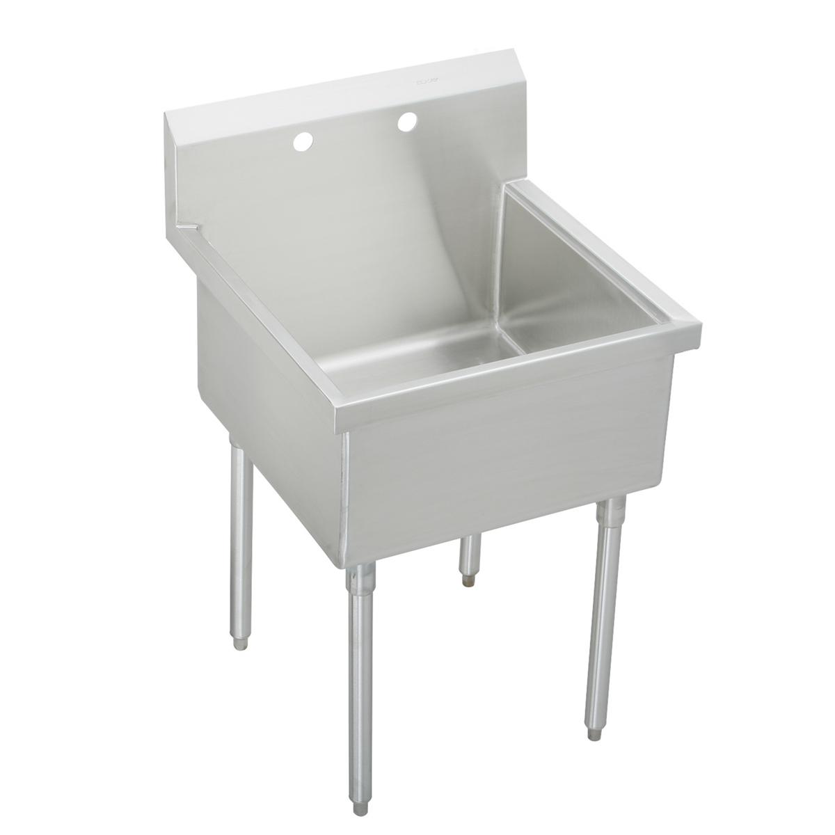 Elkay Weldbilt Stainless Steel 27" x 27-1/2" x 14" Floor Mount, Single Compartment Scullery Sink WNSF81242