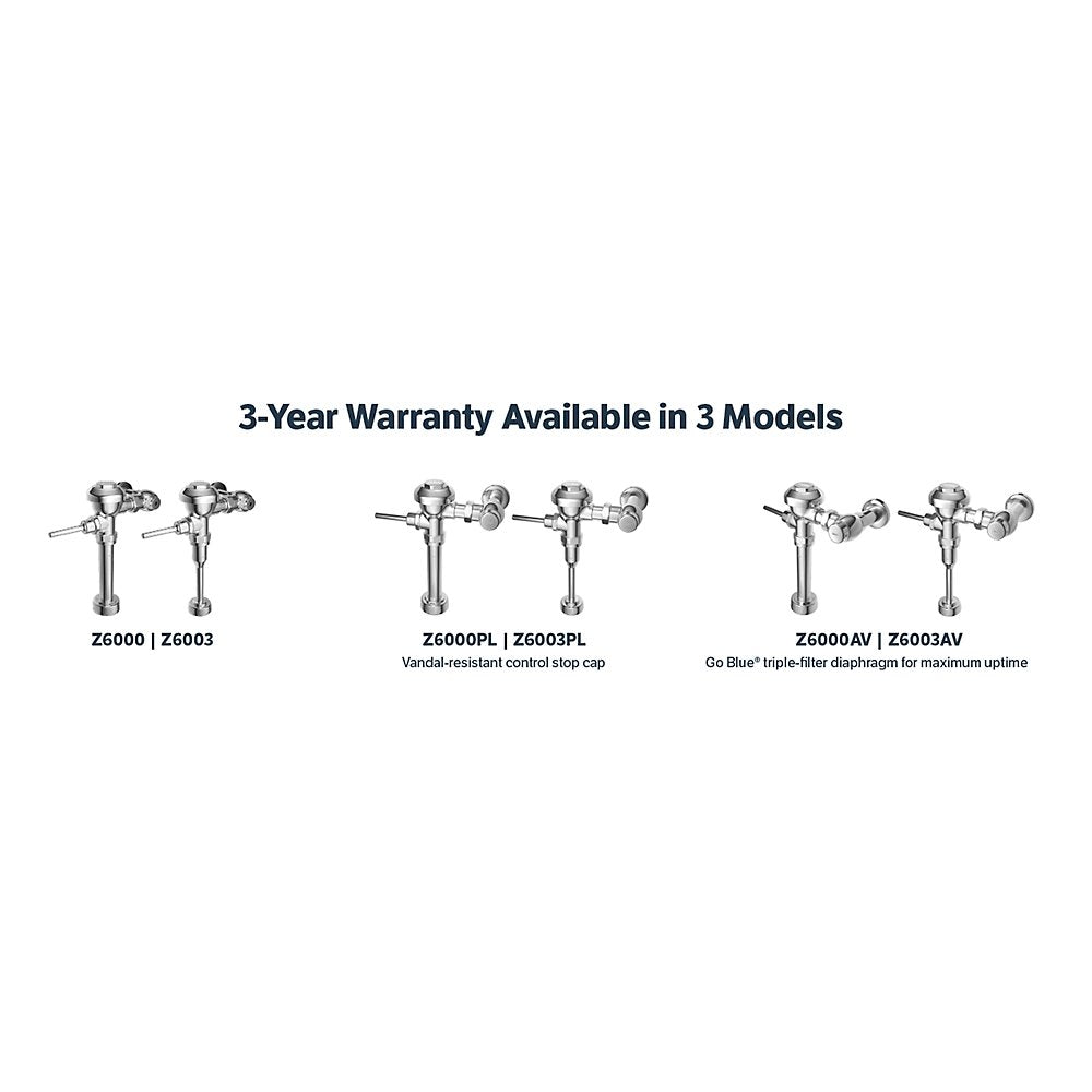 Zurn Z6000-WS1-VC-YB-YC Manual Flush Valve, Z6000 Aquaflush Exposed Closet Flush Valve