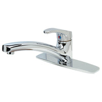 Zurn Z82300-XL-CP8 Lead-Free AquaSpec® Single Hole Kitchen Faucet, 10" Swing Spout, 8" Cover Plate, 2.2 gpm Pressure-Comp Aerator, Lever Handle
