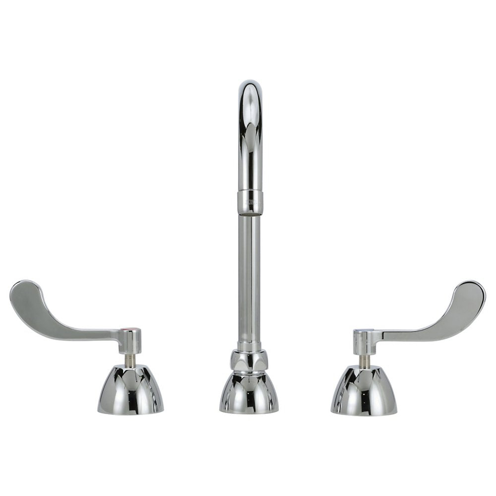Zurn Z831B4-XL-18F Lead-Free AquaSpec® widespread faucet with 5-3/8" centerline gooseneck and 4" wrist blade handles