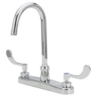 Zurn Z871B4-XL Lead-Free 8" Brass Deck Faucet with a 5-3/8" Centerline Rigid or Swing Gooseneck Spout and 4" Wrist Blade Handles
