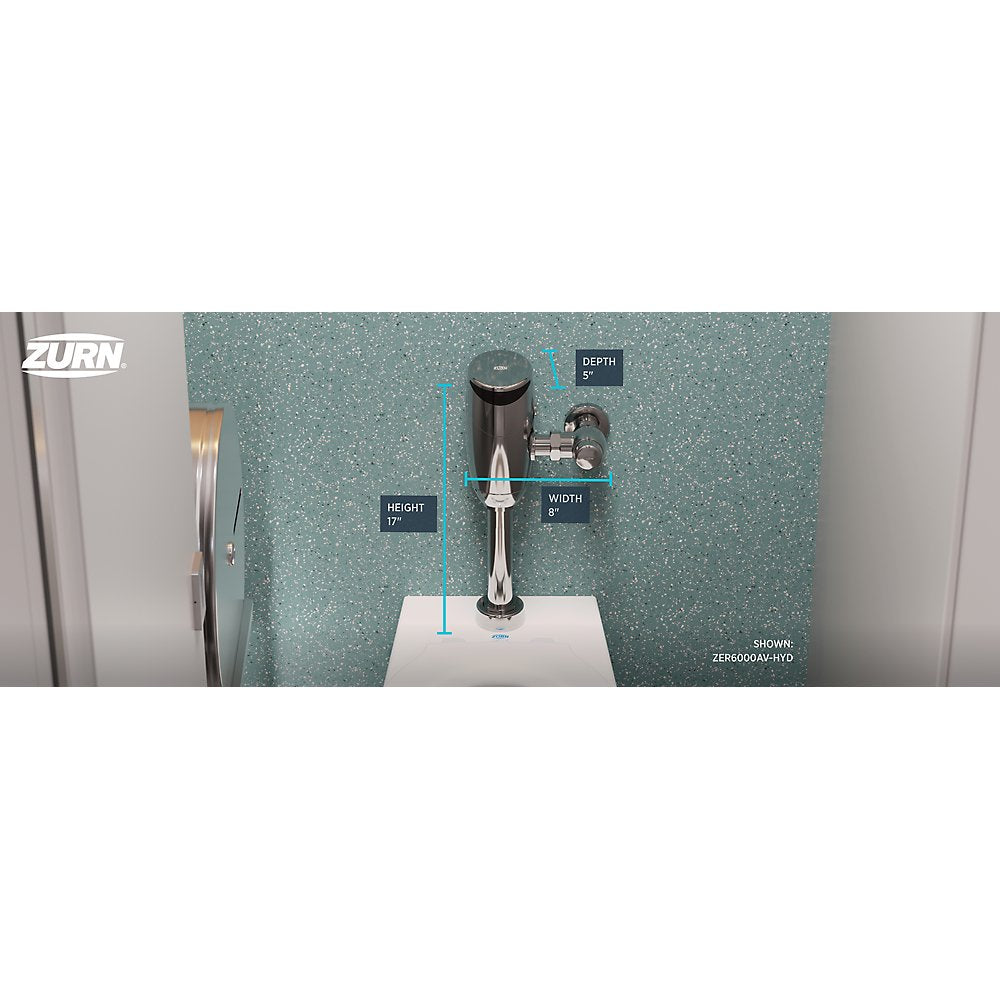 Zurn ZER6000AV-HET-HYD-BN Top Mount Exposed Sensor Flush Valve for Water Closet With Gear-driven Ceramic Cartridge, Hydropower, AquaVantage® Diaphragms
