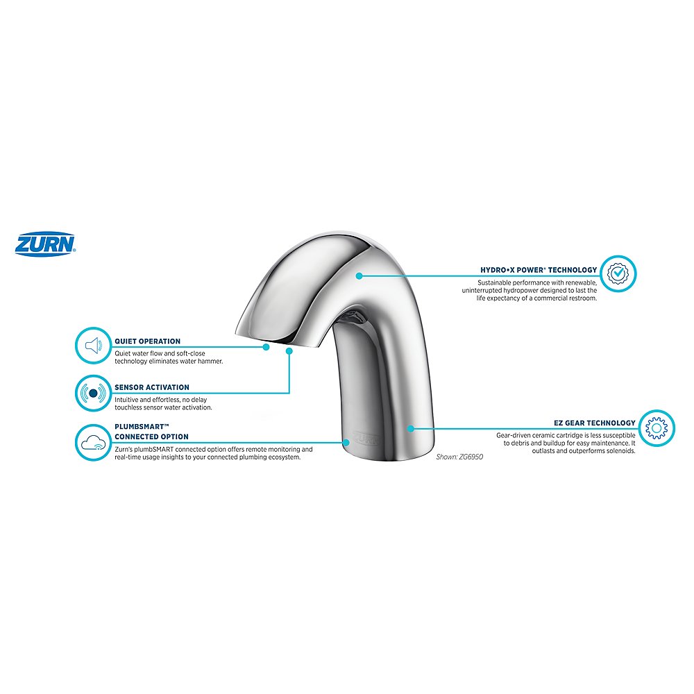 Zurn ZG6950-E Serio Series® Sensor Faucet With Gear-driven Ceramic Cartridge