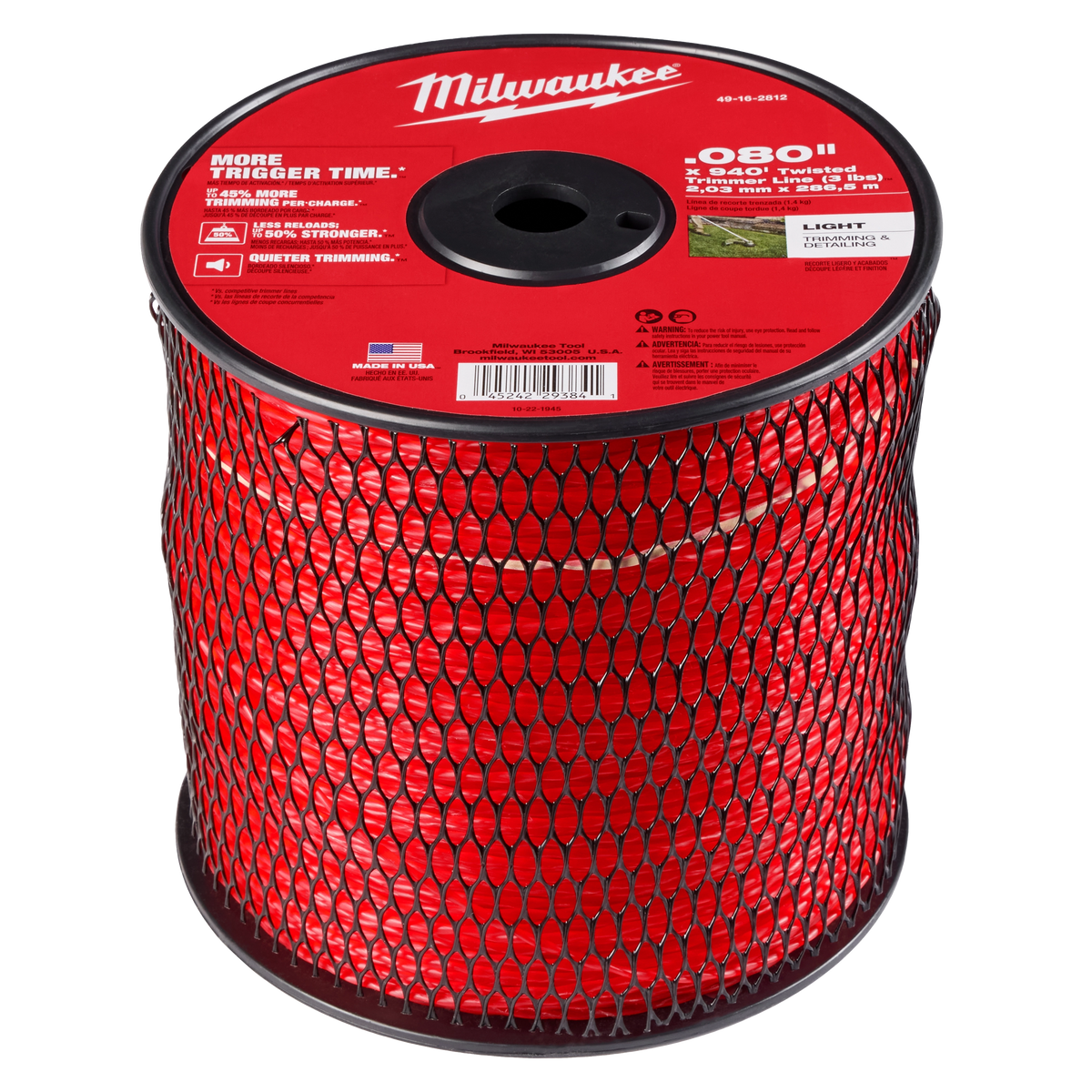 Milwaukee 49-16-2812 .080" x 940’ (3 lbs.) Twisted Trimmer Line