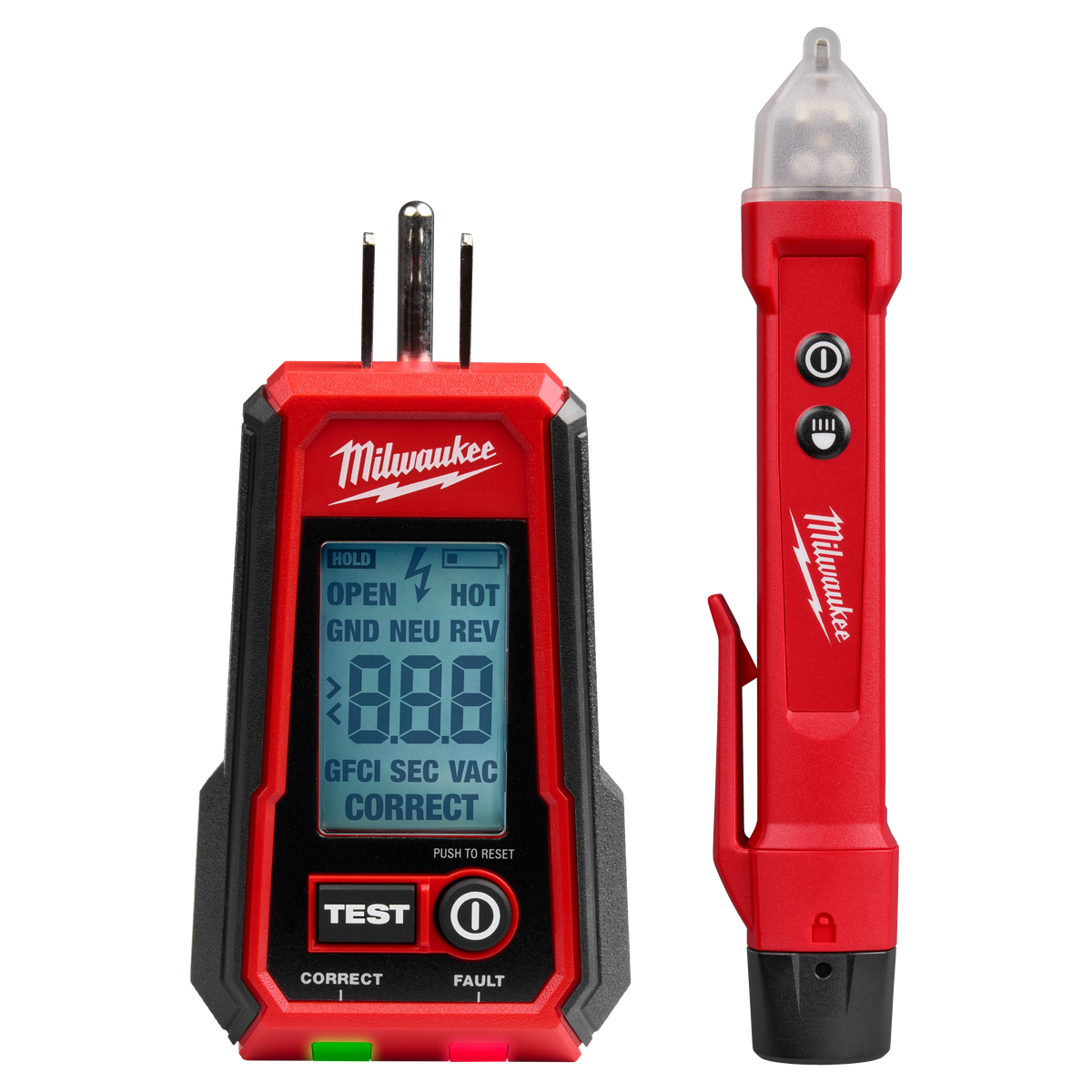 Milwaukee 3211-20 Digital GFCI Receptacle Tester and Voltage Detector w/ LED