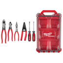 Milwaukee MT500-6P 6 PC. Dipped Grip Pliers, Wire Stripper, & Cushion Grip Screwdrivers Set(USA) w/ PACKOUT Low-Profile Compact Organizer