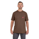 Milwaukee 605BR-M GRIDIRON Pocket T-Shirt | Short Sleeve, Brown, Medium