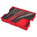 Milwaukee 48-22-0157 15pc. SAE Ratcheting Combination Wrench Set with Tray for PACKOUT Drawers