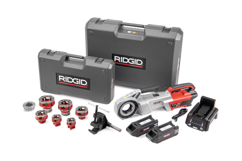 RIDGID 72028 760 FXP Power Drive (11-R), 2x 4Ah FXP Batteries, FXP Charger, 1/2-2" 11-R NPT Die Head Set