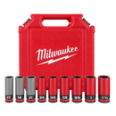 Milwaukee 49-66-7832 SHOCKWAVE Impact Duty 1/2 Drive SAE & Metric 9PC Lug Nut Wheel Socket Set