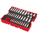 Milwaukee 48-22-0151 65 pc. 1/4”, 3/8”, & 1/2” Drive SAE Socket Set with Tray for PACKOUT Drawers