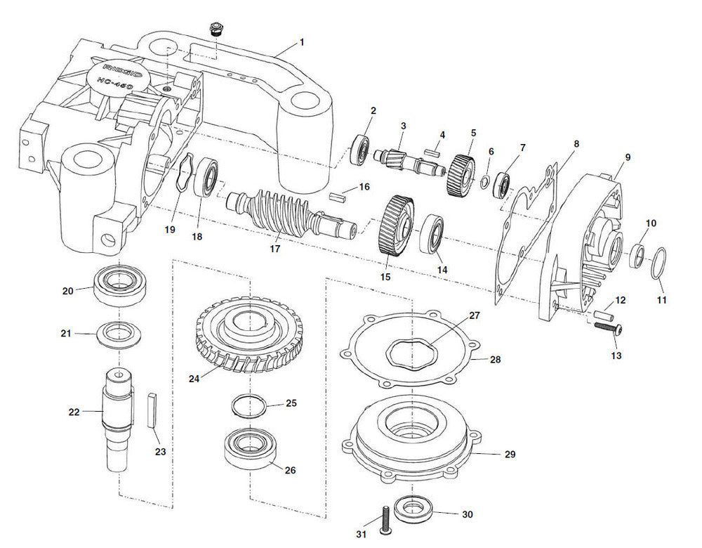 RIDGID 77222 Intermediate Gear Shaft, T2, for HC-450 Hole Cutting Tool