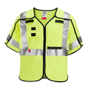 Milwaukee 48-73-5333 AR/FR Cat. 1 Class 3 Breakaway High Visibility Yellow Safety Vest - 2XL/3XL (ANSI/CSA) (Pack of 7)