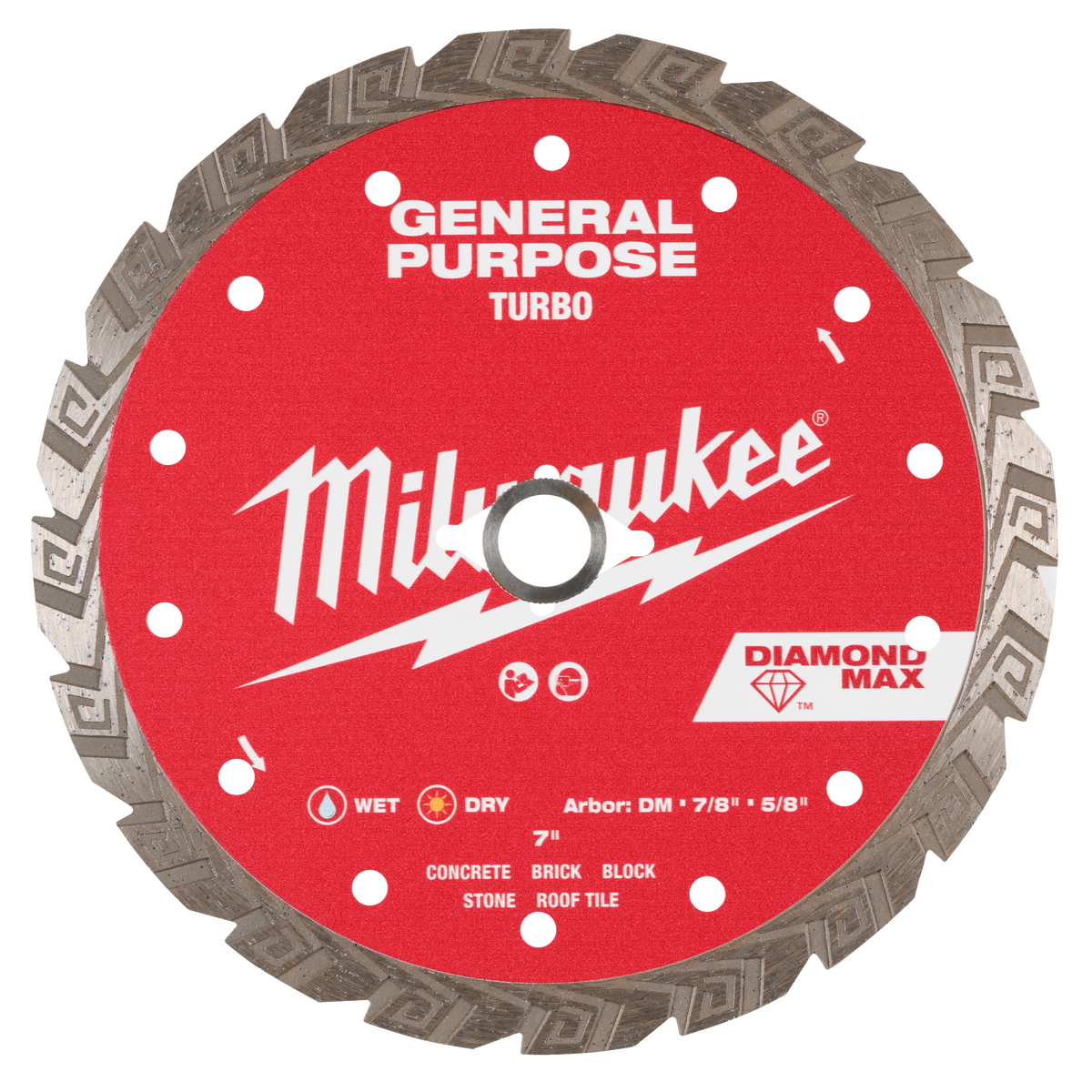 Milwaukee 49-93-9107 7" DIAMOND MAX Turbo, General Purpose Diamond Blade (Pack of 5)