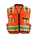 Milwaukee 48-73-5167 Class 2 Surveyor's High Visibility Orange Safety Vest - 2XL/3XL (Pack of 6)