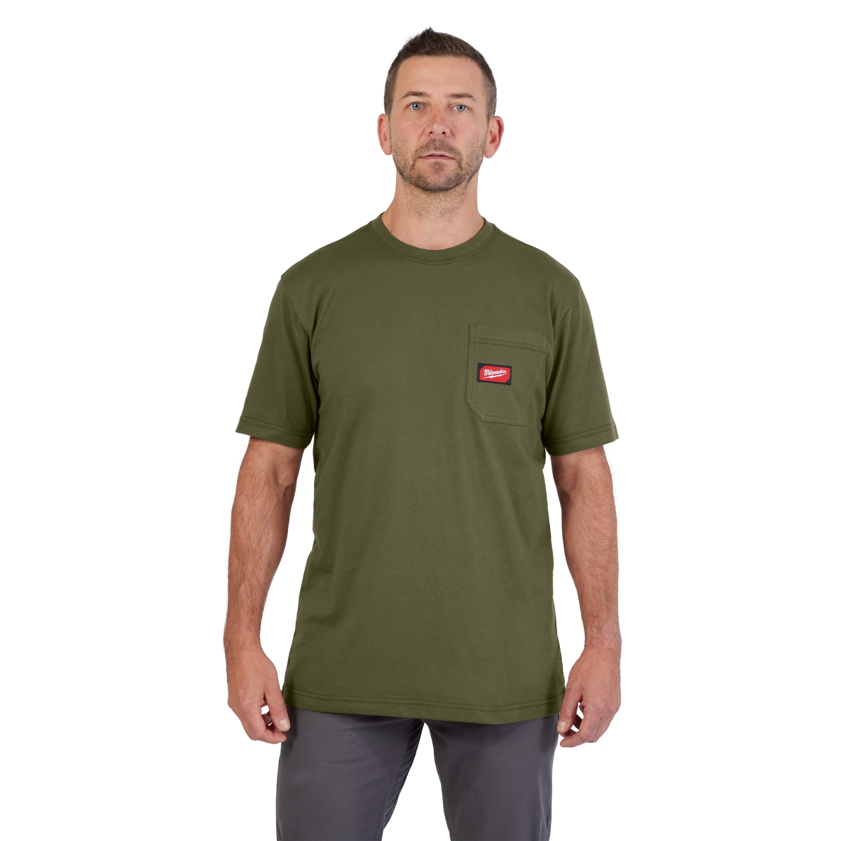 Milwaukee 605GN-M GRIDIRON Pocket T-Shirt | Short Sleeve, Green, Medium