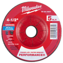 Milwaukee 49-94-0601 4-1/2" x 1/4" x 7/8" Performance+ Metal Grinding Wheel - Type 27 (Pack of 10)