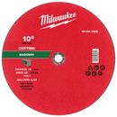 Milwaukee 49-94-1925 10" x 1/8" x 5/8" Masonry Cut Off Wheel -Type 1 (Pack of 10)