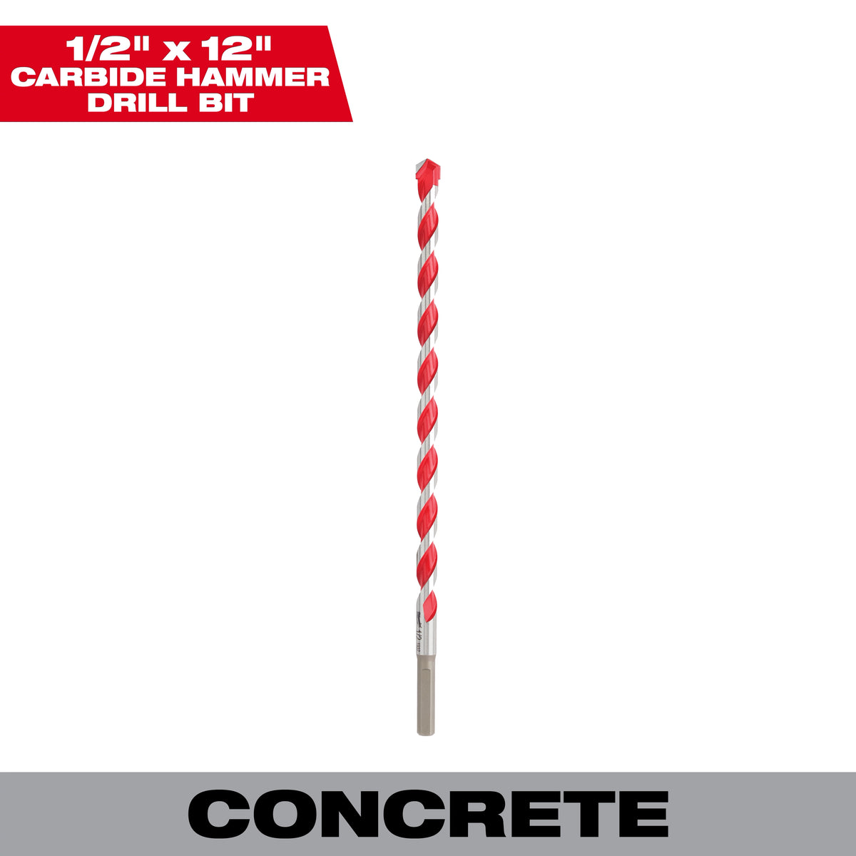 Milwaukee 48-20-9031 1/2" x 10" x 12" SHOCKWAVE Impact Duty Carbide Hammer Drill Bit with POWER TIP (Pack of 3)