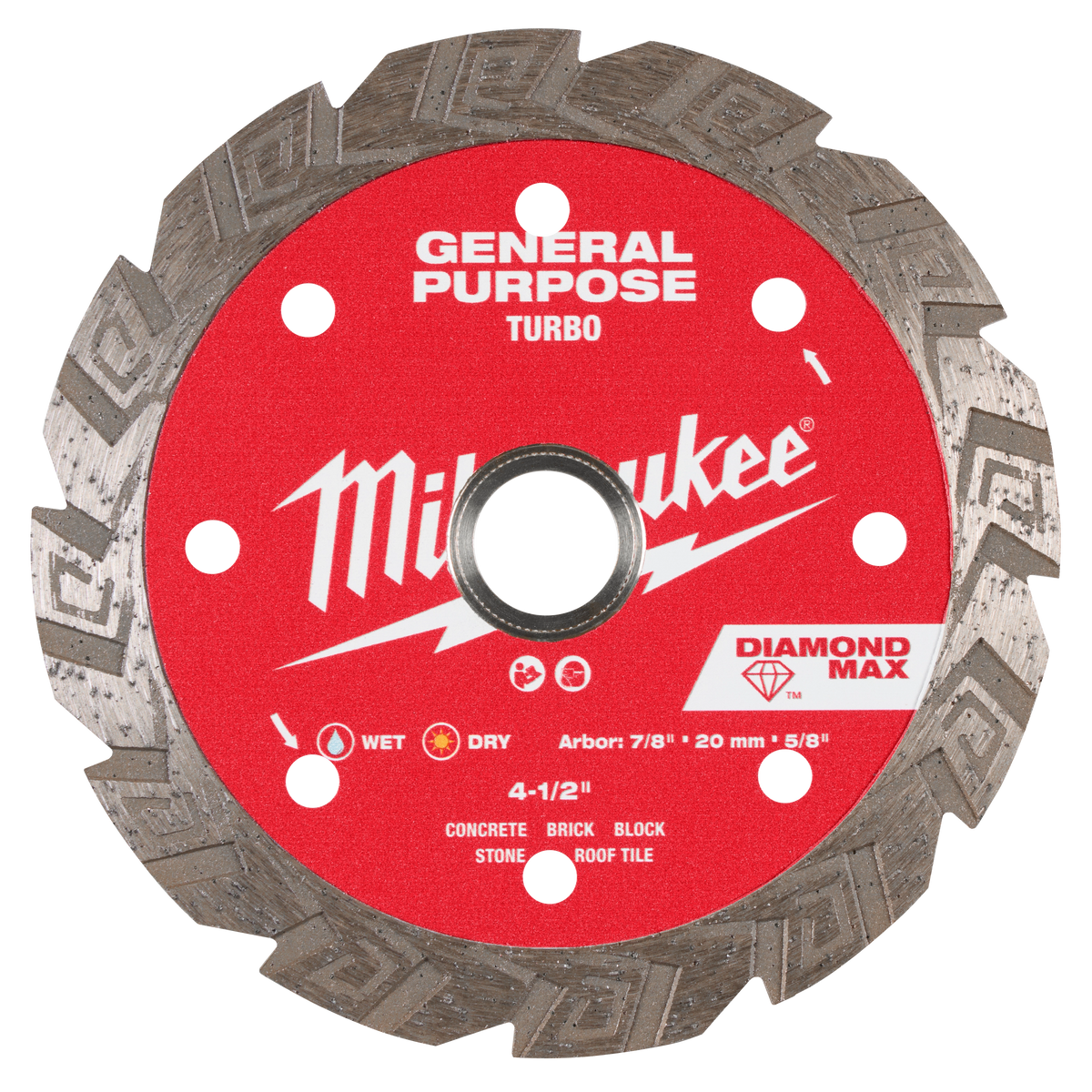 Milwaukee 49-93-9104 4-1/2" DIAMOND MAX Turbo, General Purpose Diamond Blade (Pack of 5)