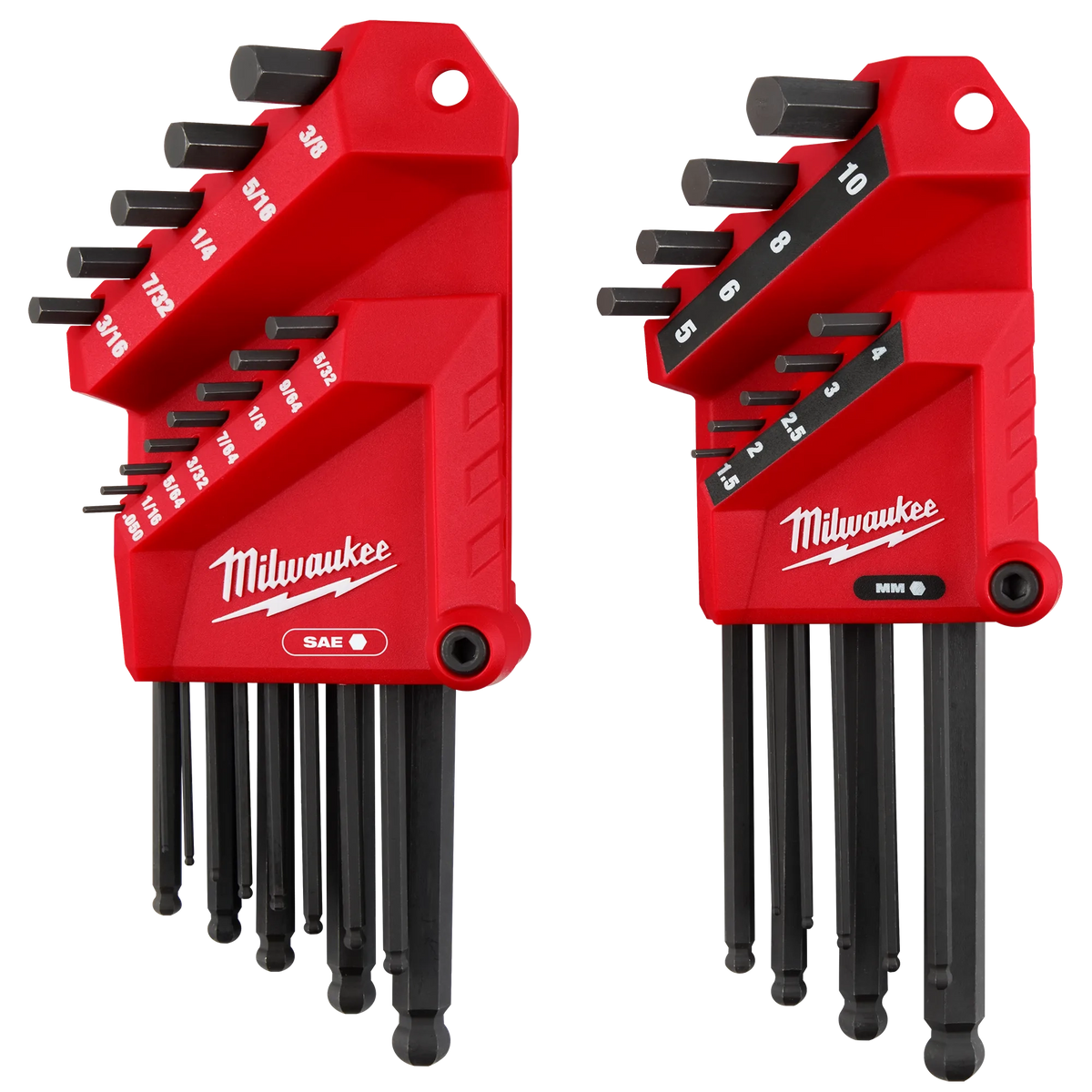 Milwaukee 48-22-2187 22-Key Ball End L-Style Hex Key Set - SAE/Metric
