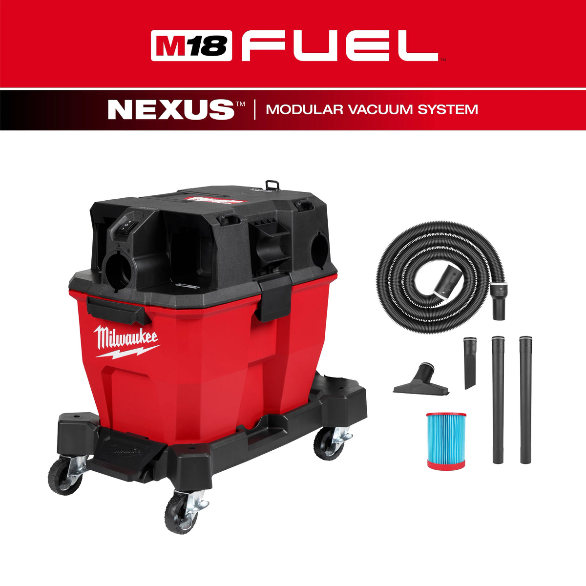 Milwaukee 0920-20 M18 FUEL NEXUS 9 Gallon Dual-Battery Wet/Dry Vacuum