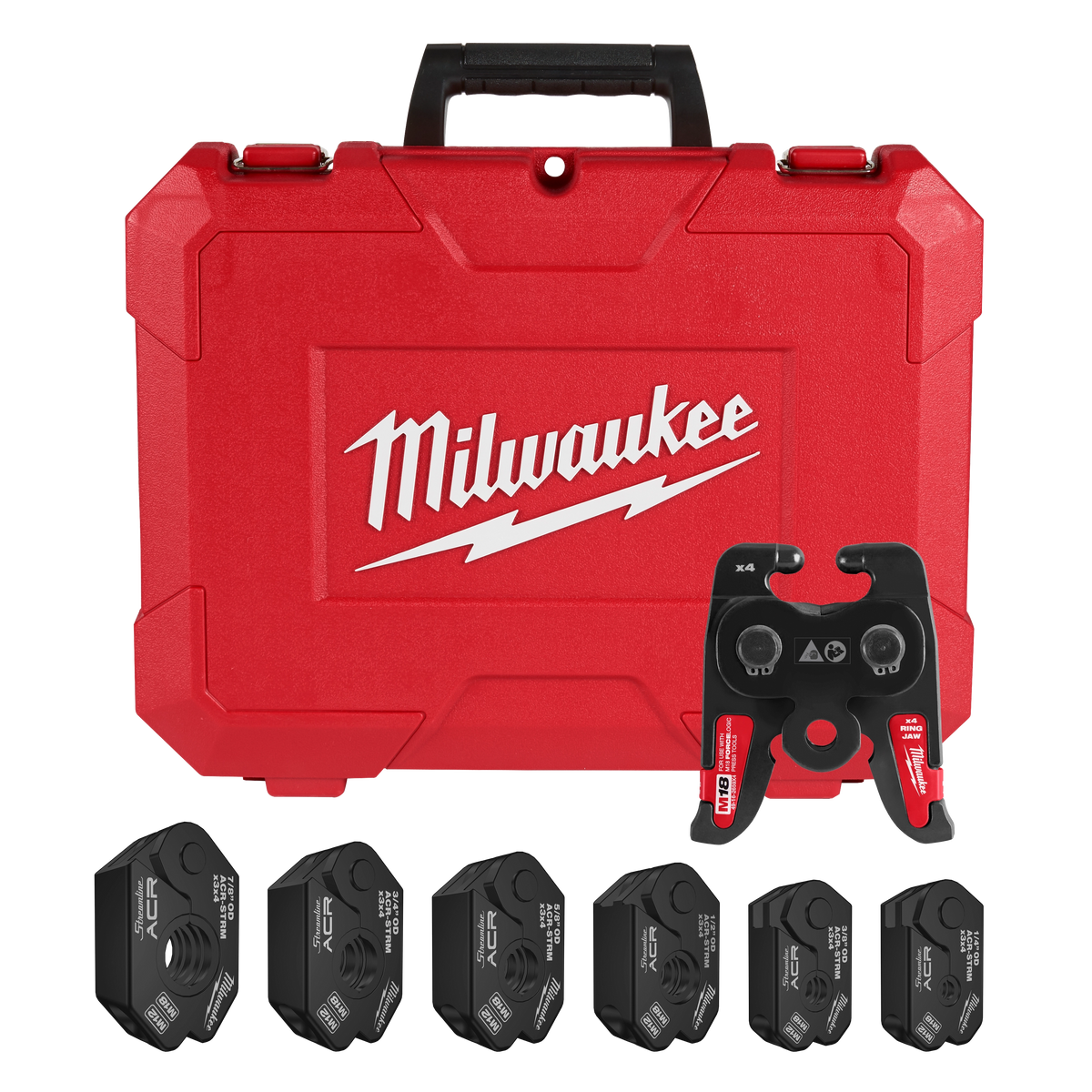 Milwaukee 49-16-2661MX 1/4" - 7/8" Streamline ACR Pivoting Press Ring Kit for M18 FORCE LOGIC Press Tool