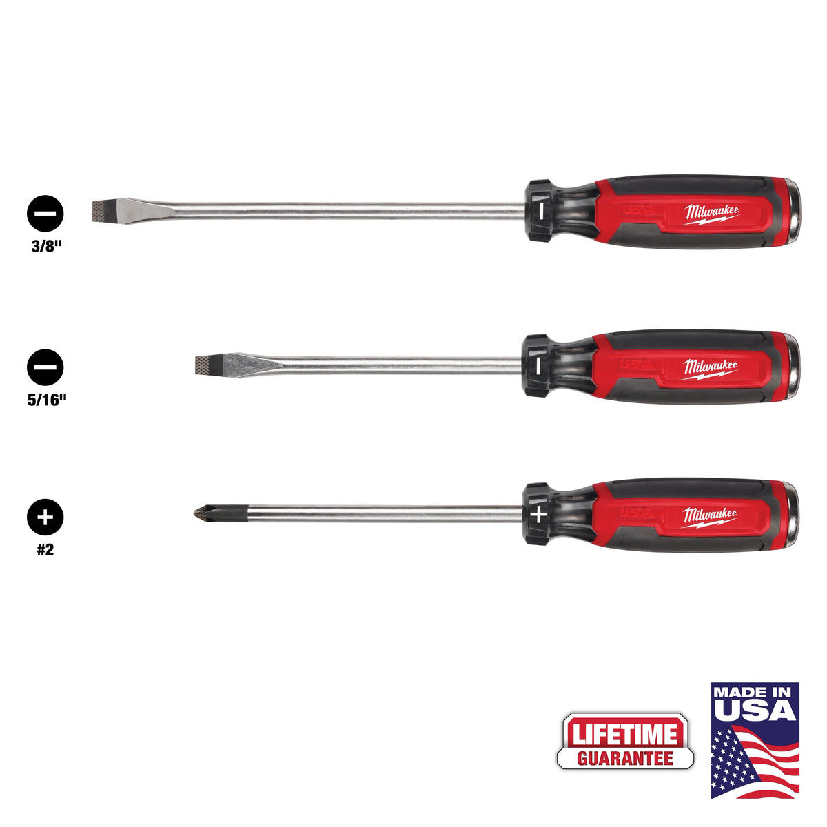 Milwaukee MT210 3/8" Slotted 8" Cushion Grip Demolition Screwdriver (USA)