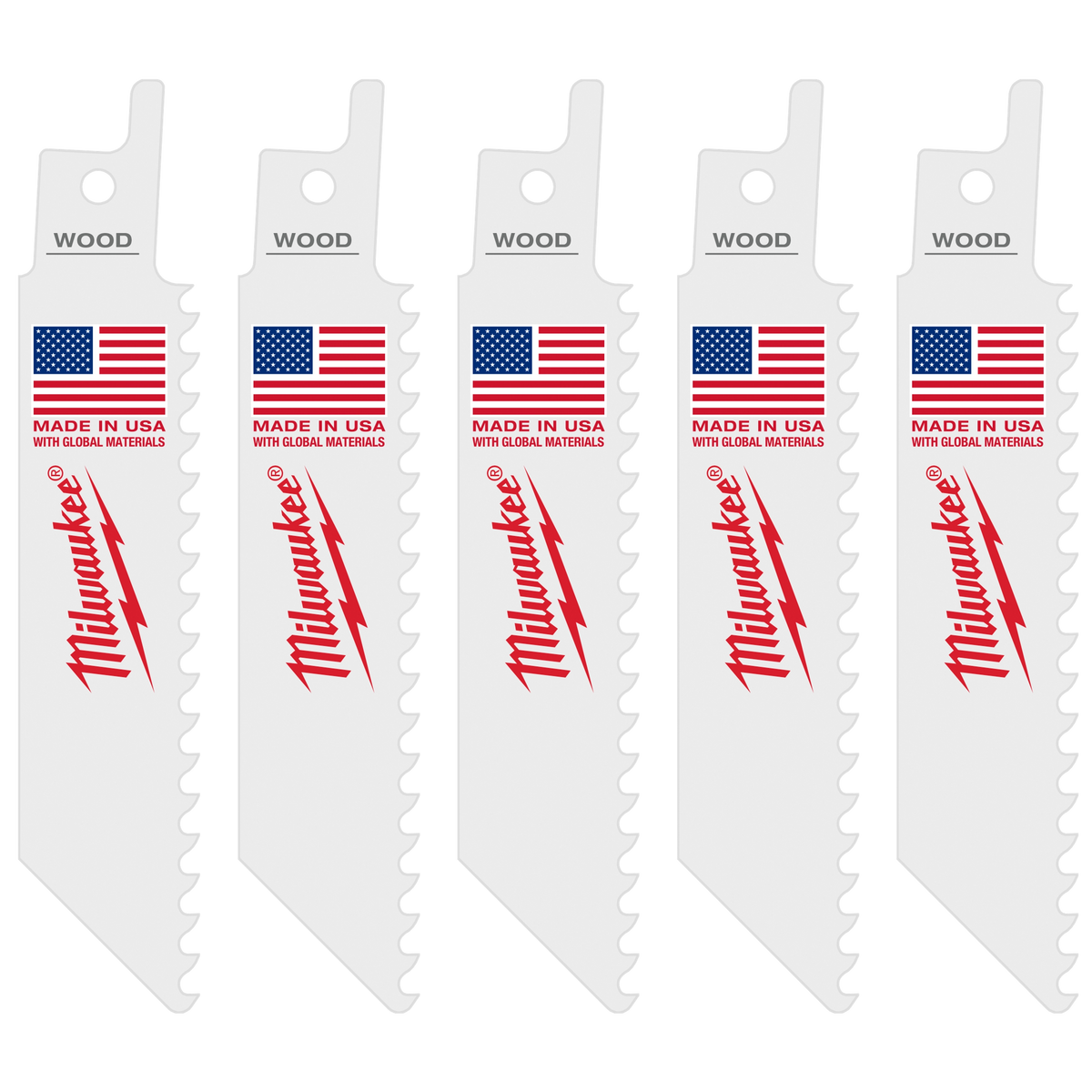 Milwaukee 49-00-5460 4" 6 TPI SAWZALL Blade for Wood with Nails (5 PK)
