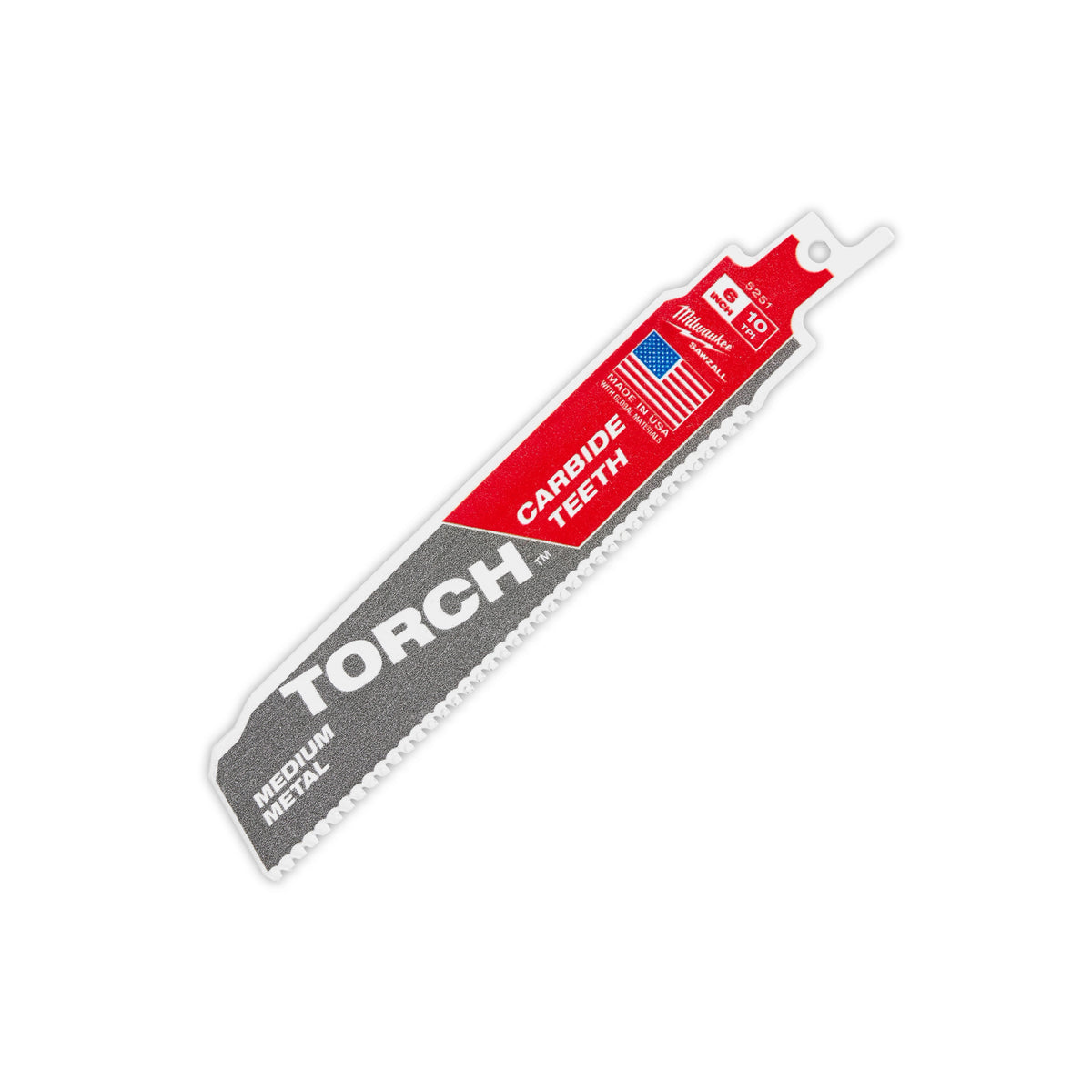 Milwaukee 48-00-5251 6" 10 TPI TORCH with Carbide Teeth SAWZALL Blade for Conduit and Strut (Pack of 5)