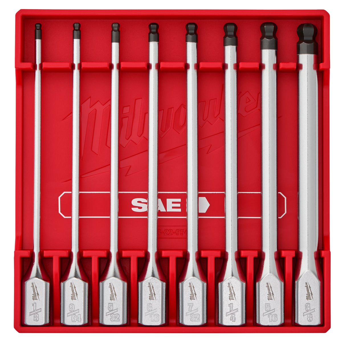 Milwaukee 48-22-9549 8pc 3/8” Drive Long Ball End Hex Bit Socket Set - SAE