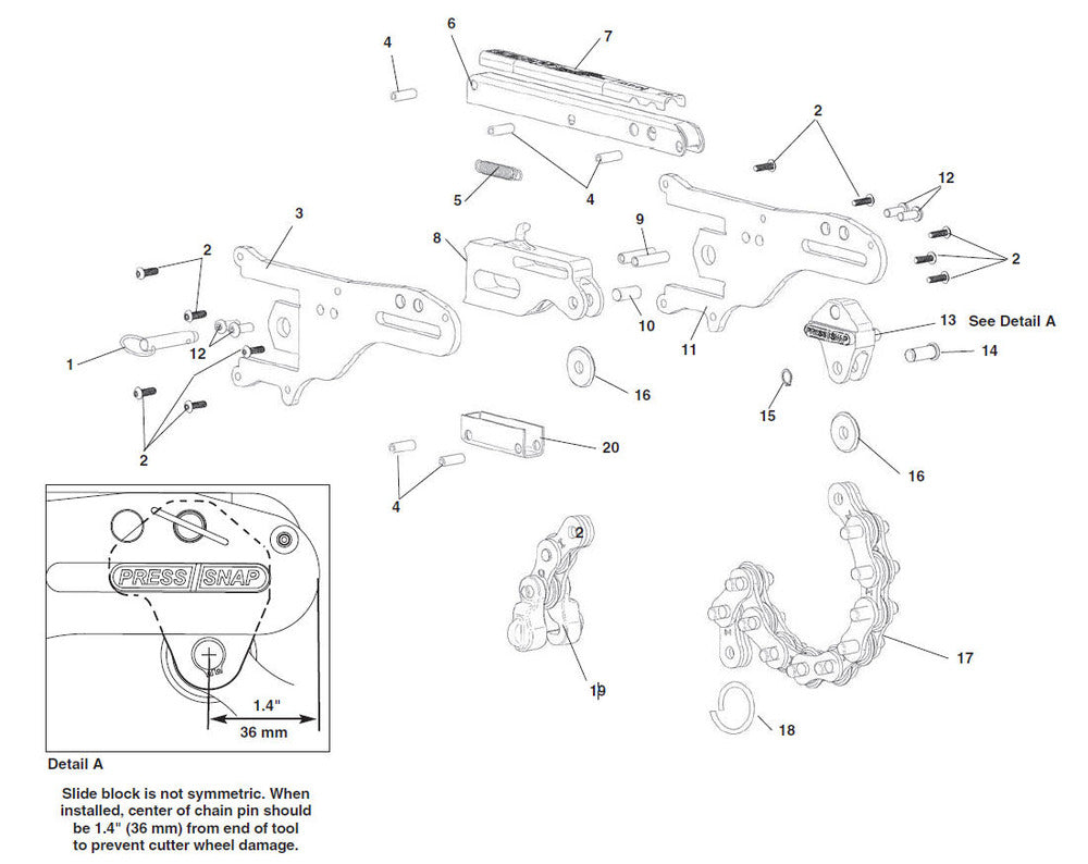 RIDGID 33675 Chain Ring, for No. 206 Soil Pipe Cutter and No. 226 In-Place Soil Pipe Cutter