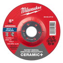 Milwaukee 49-94-0713 5" x 1/4" x 7/8" Ceramic+ Metal Grinding Wheel - Type 27 (Pack of 10)
