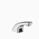 Sloan Optima EBF-615 0.5 GPM Battery-Powered Sensor Faucet, Polished Chrome, 4" Trim Plate, Below-Deck Manual Mixer
