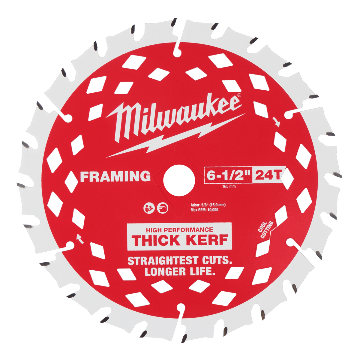 Milwaukee 48-40-0626 6-1/2” 24T Thick Kerf Framing Circular Saw Blade (Pack of 10)