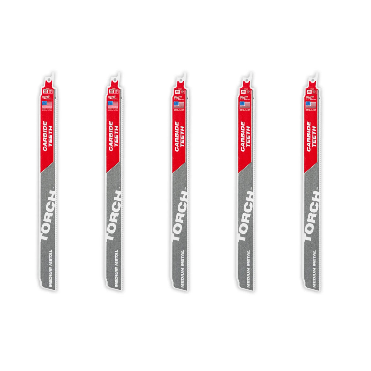 Milwaukee 48-00-5553 12" 10 TPI TORCH with Carbide Teeth SAWZALL Blade for Conduit and Strut (3 PK)