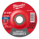 Milwaukee 49-94-0207 4-1/2" x .045" x 7/8" Ceramic+ Metal Cut Off Wheel -Type 27 (Pack of 25)