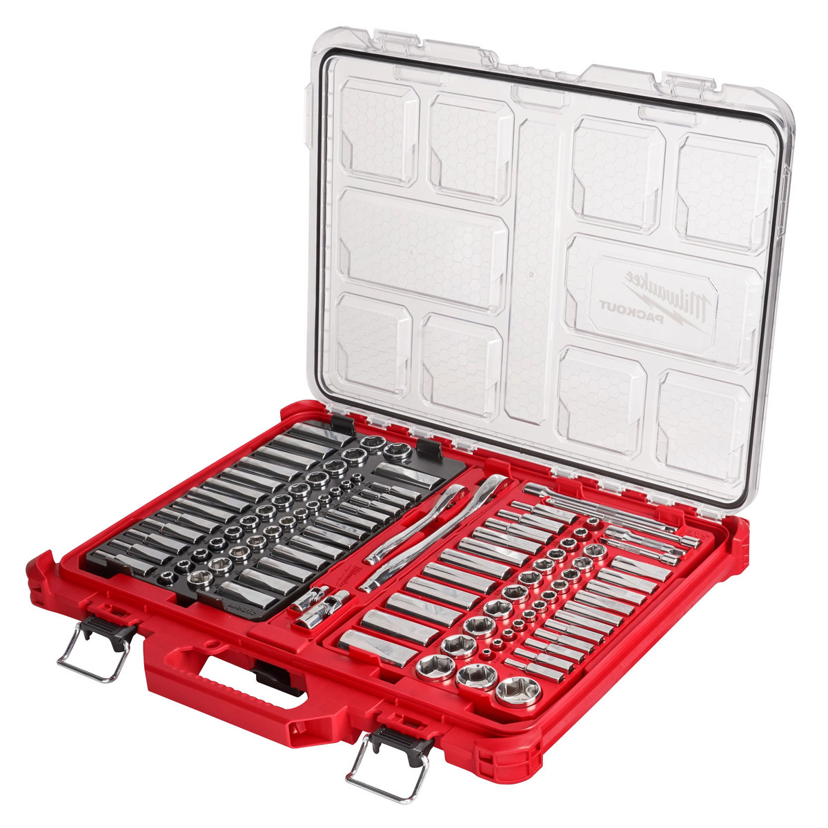 Milwaukee 48-22-9486 106pc 1/4" and 3/8" Metric & SAE Ratchet and Socket Set with PACKOUT Low-Profile Organizer