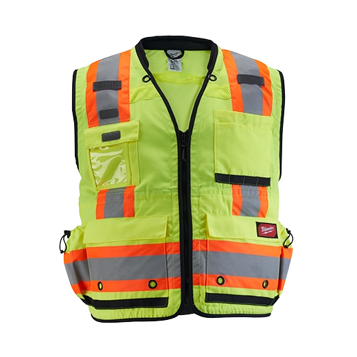 Milwaukee 48-73-5161 Class 2 Surveyor's High Visibility Yellow Safety Vest - S/M (Pack of 6)
