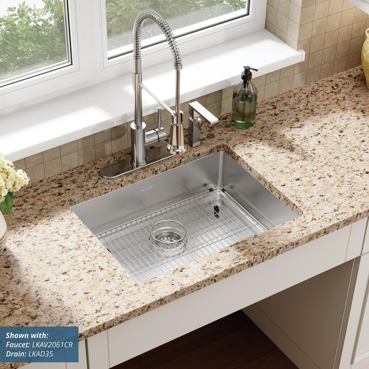 Elkay Crosstown 18 Gauge Stainless Steel 25" x 22" x 6" 4-Hole Single Bowl Dual Mount ADA Sink Kit ECTSRAD25226TBG4