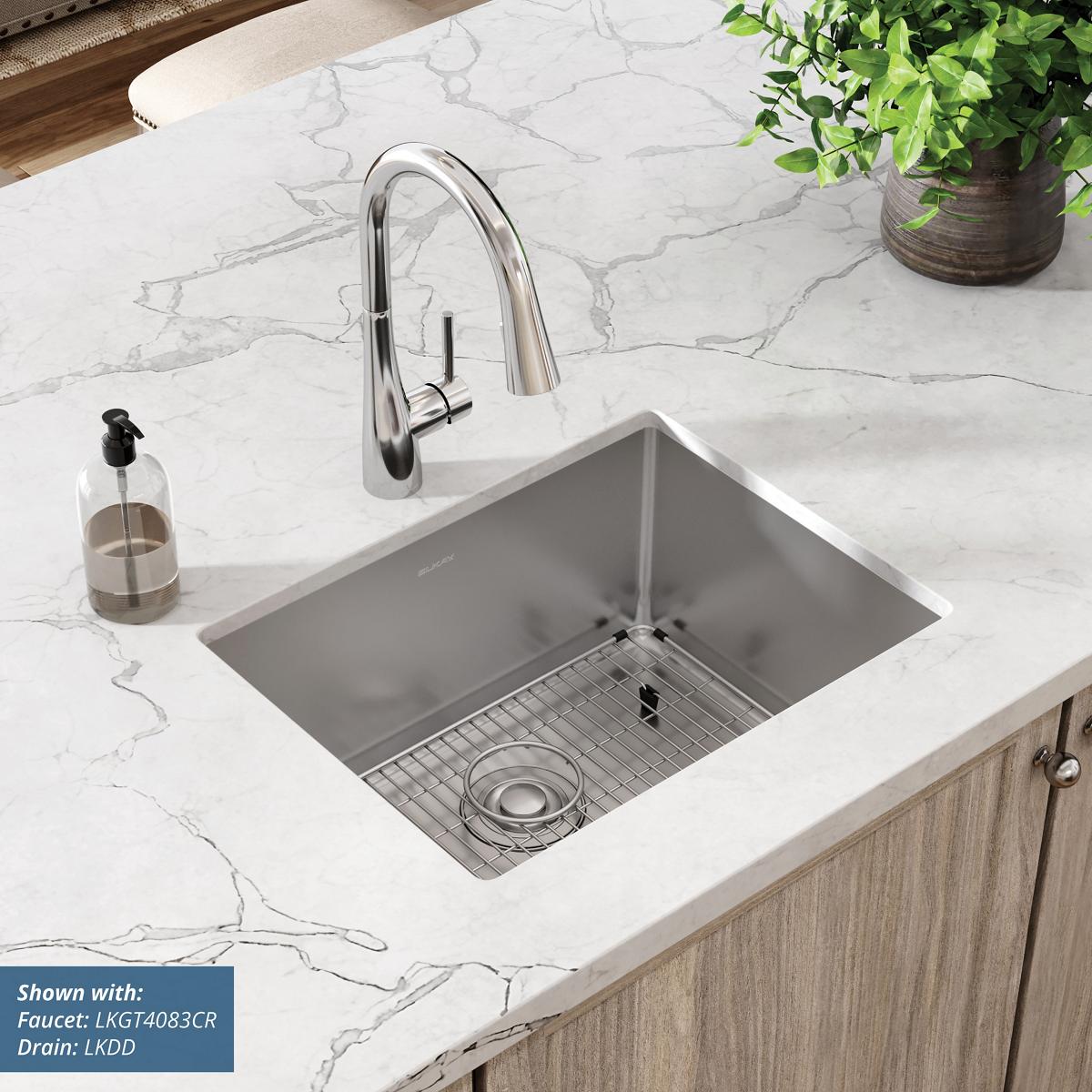 Elkay Crosstown 16 Gauge Stainless Steel 23-1/2" x 18-1/4" x 10" Single Bowl Undermount Sink Kit EFRU211510TC