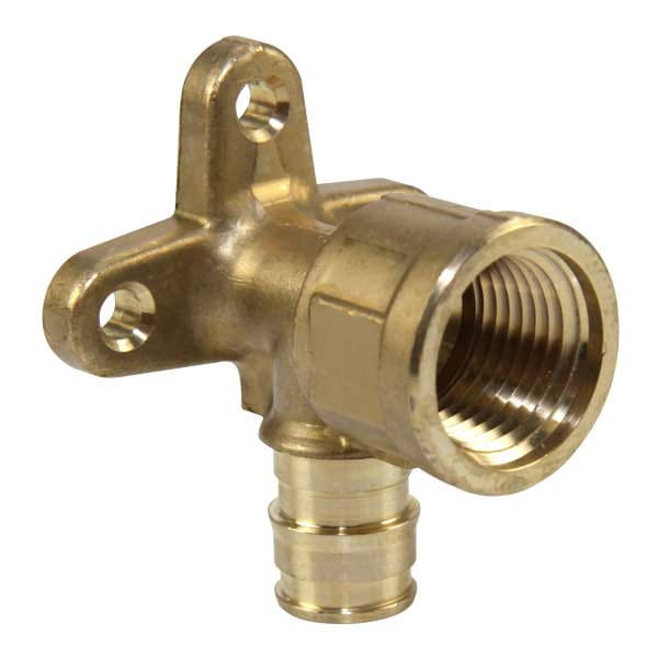 Uponor LF4231010 ProPEX LF Brass Drop Ear Elbow, 1" PEX x 1" FIP