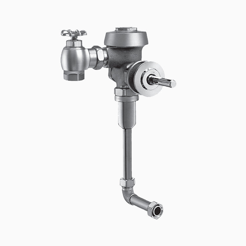 Sloan Royal 195-1.0 Concealed Manual Flushometer, 1.0 gpf, Rear Spud, Unfinished (Rough Brass), 12-3/4" LDIM, 3" Metal Oscillating Handle