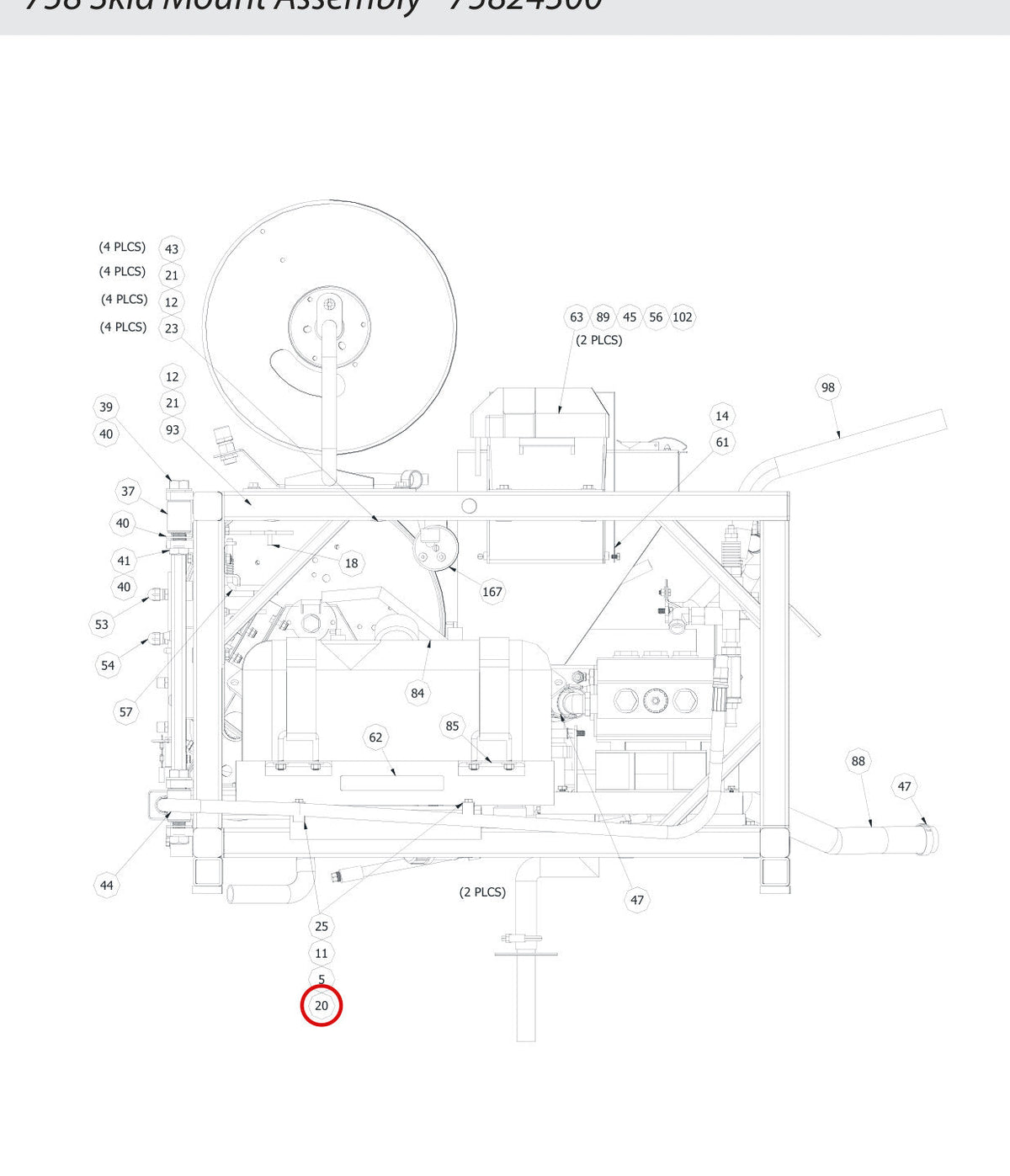 Spartan Tool 522122-00 parts diagram, item 3 circled (Jetter Counter Elite - 75875005)
